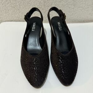 Vaneli Kandis on dark Brown Leopard Print Slingbacks size 7N